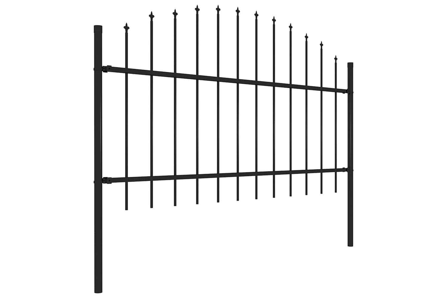 Vidaxl 144942 Garden Fence With Spear Top Steel-2