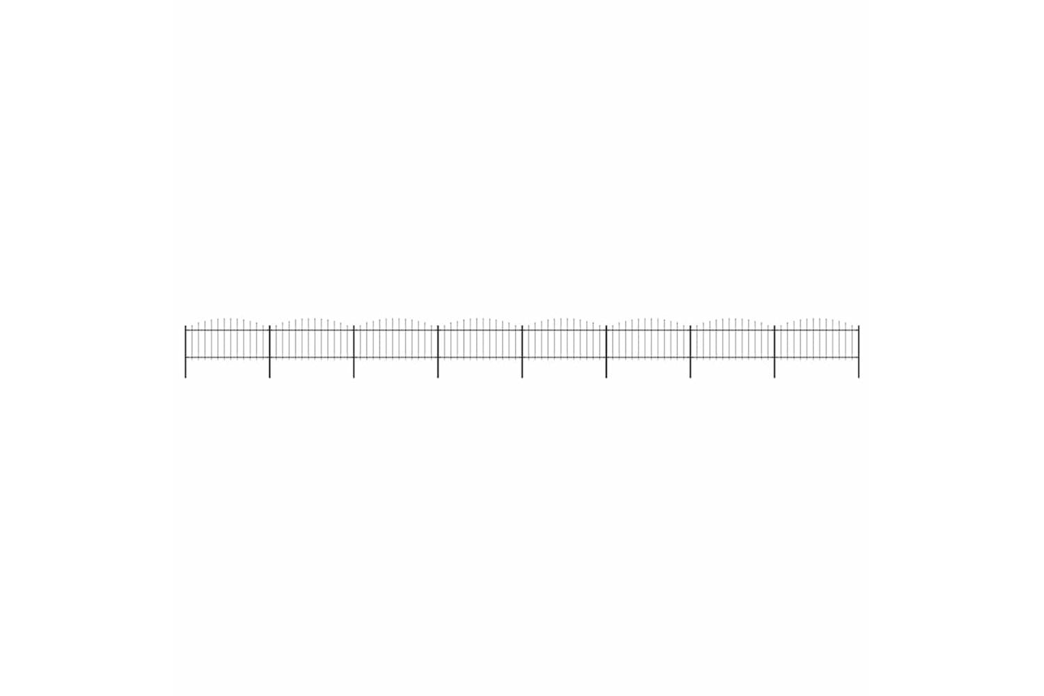 Vidaxl 277710 Garden Fence With Spear Top Steel (0.5-0.75)x13.6 M Black