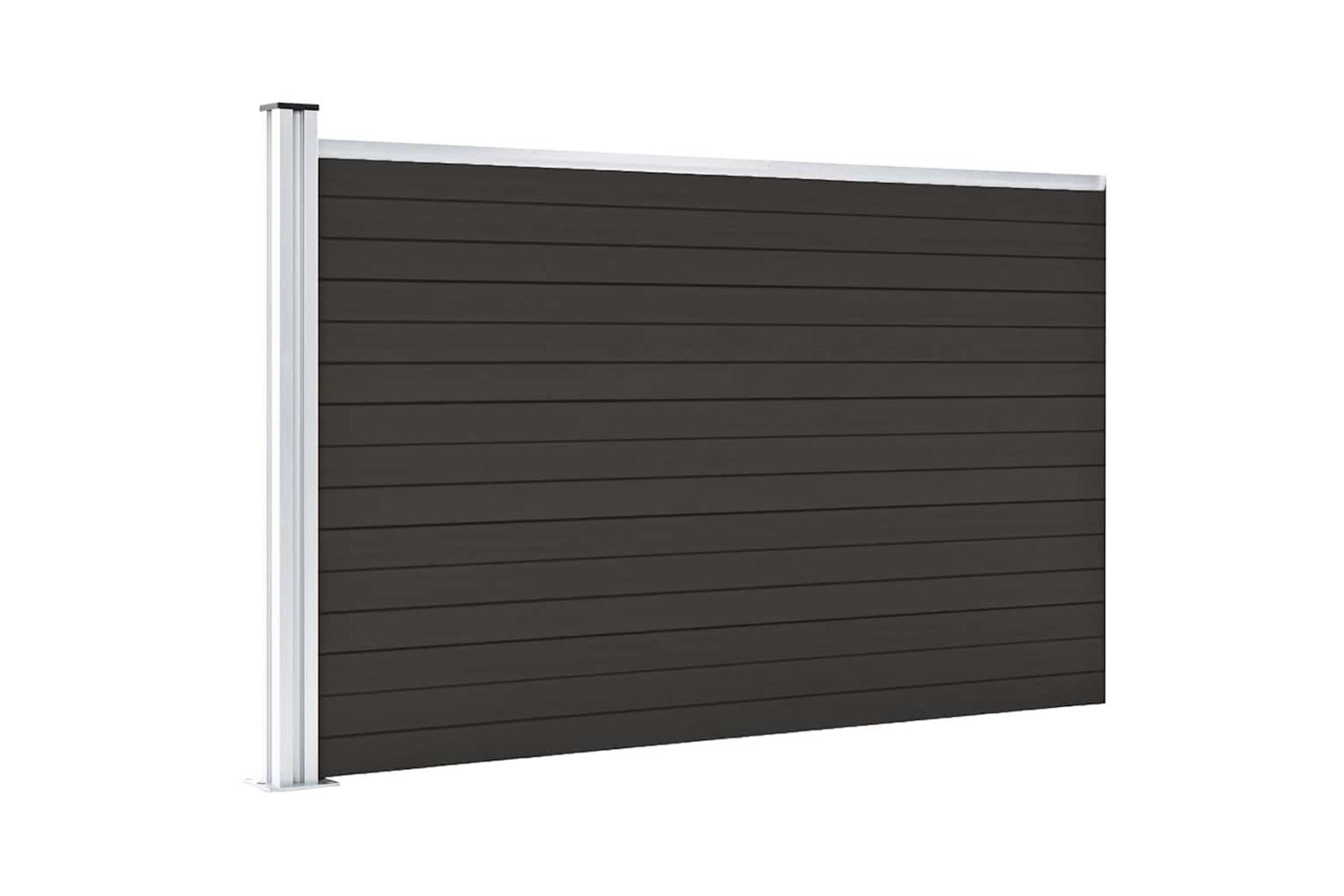 vidaXL Fence Panel Wpc 175x105cm Black-2