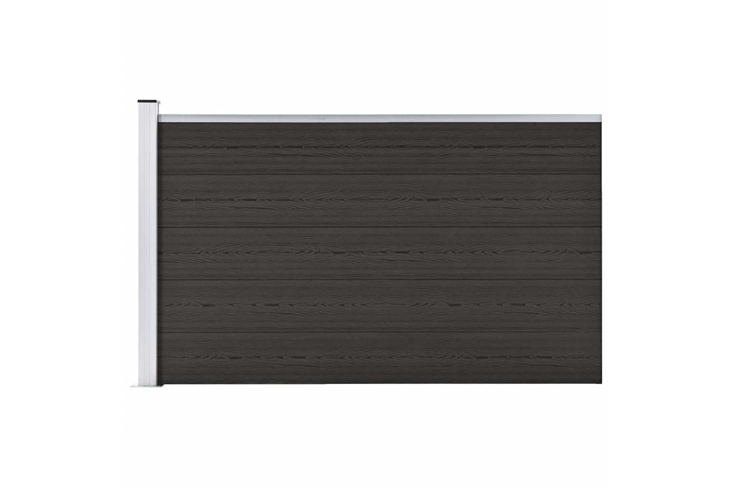 vidaXL Fence Panel Wpc 175x105cm Black-3
