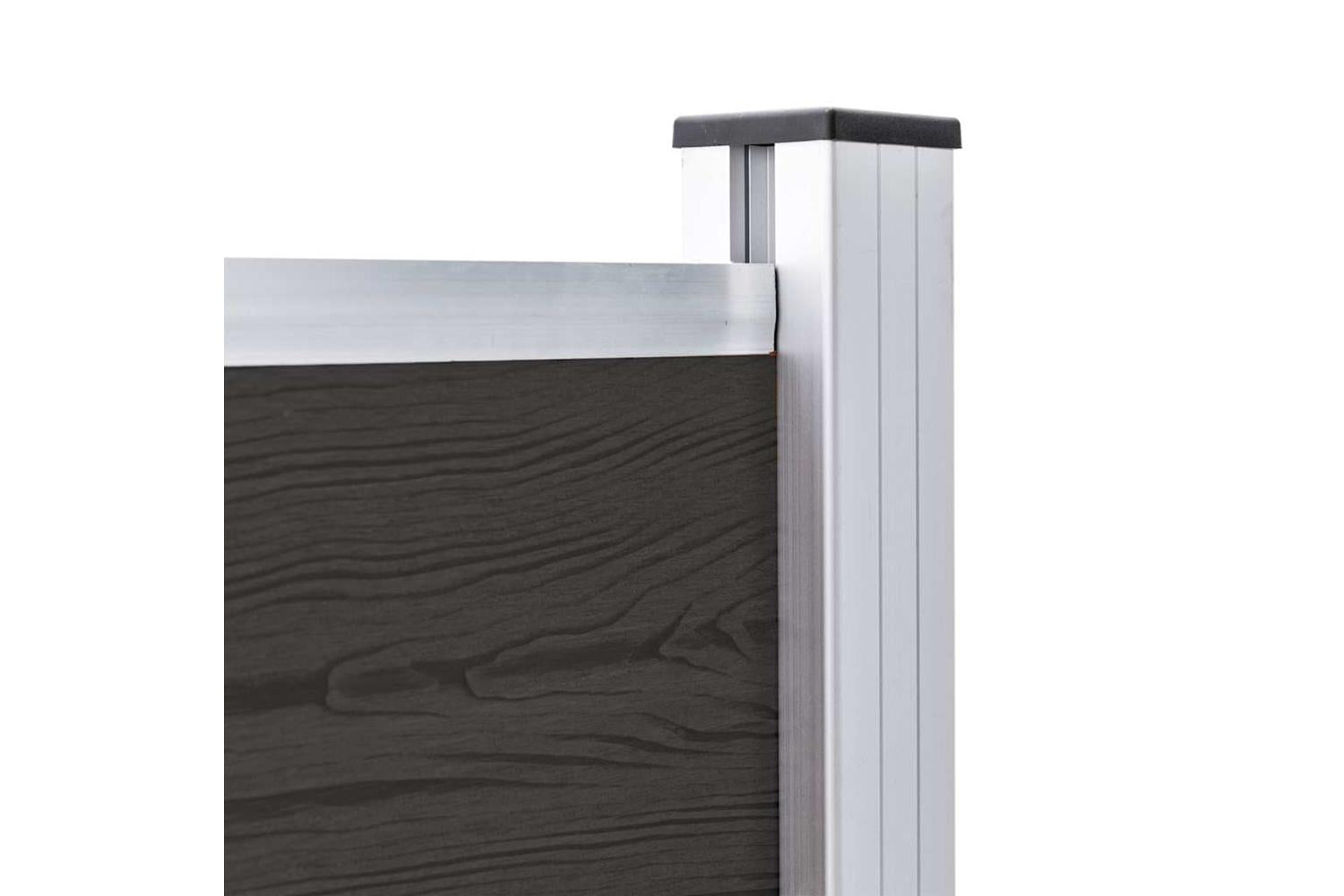vidaXL Fence Panel Wpc 175x105cm Black-4