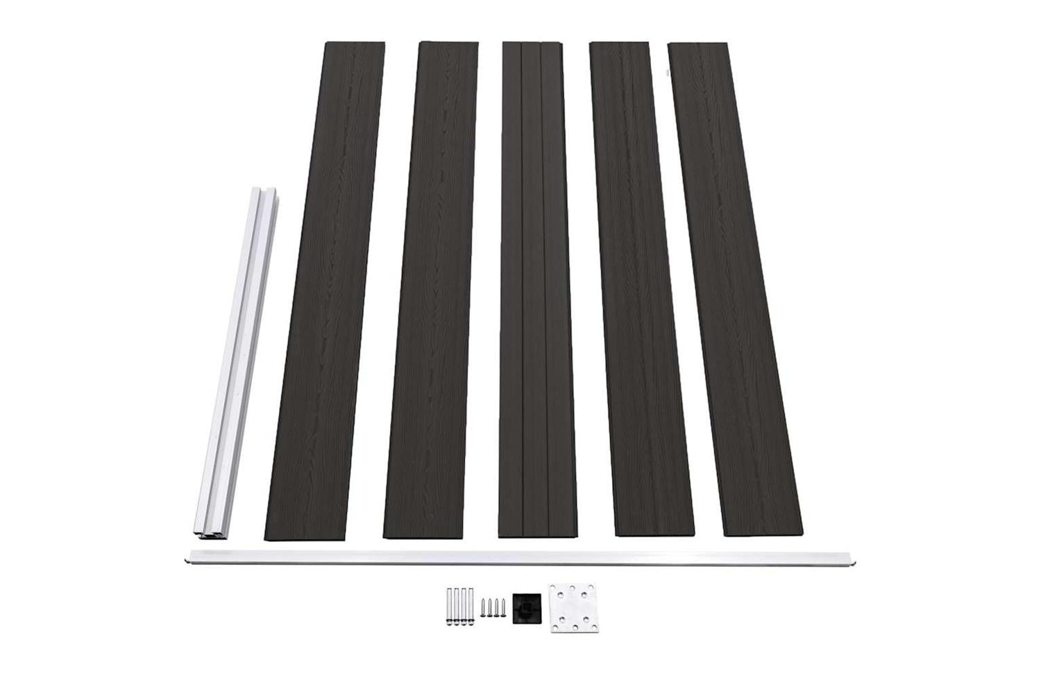 vidaXL Fence Panel Wpc 175x105cm Black-6