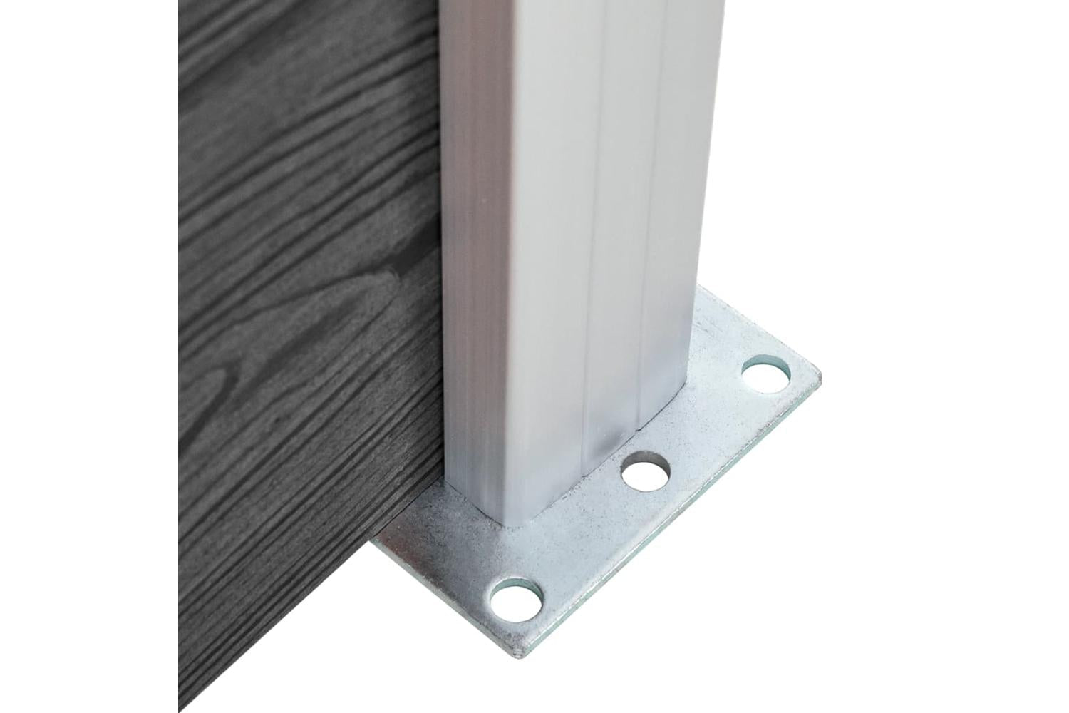 vidaXL 3070459 Fence Panel Set Wpc 353x146cm Black-9