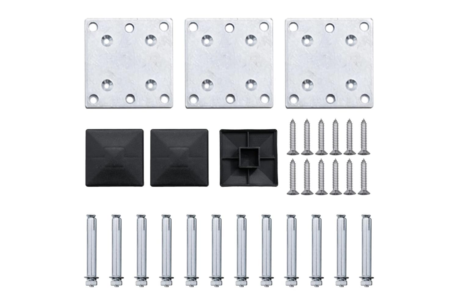 vidaXL 3070459 Fence Panel Set Wpc 353x146cm Black-10