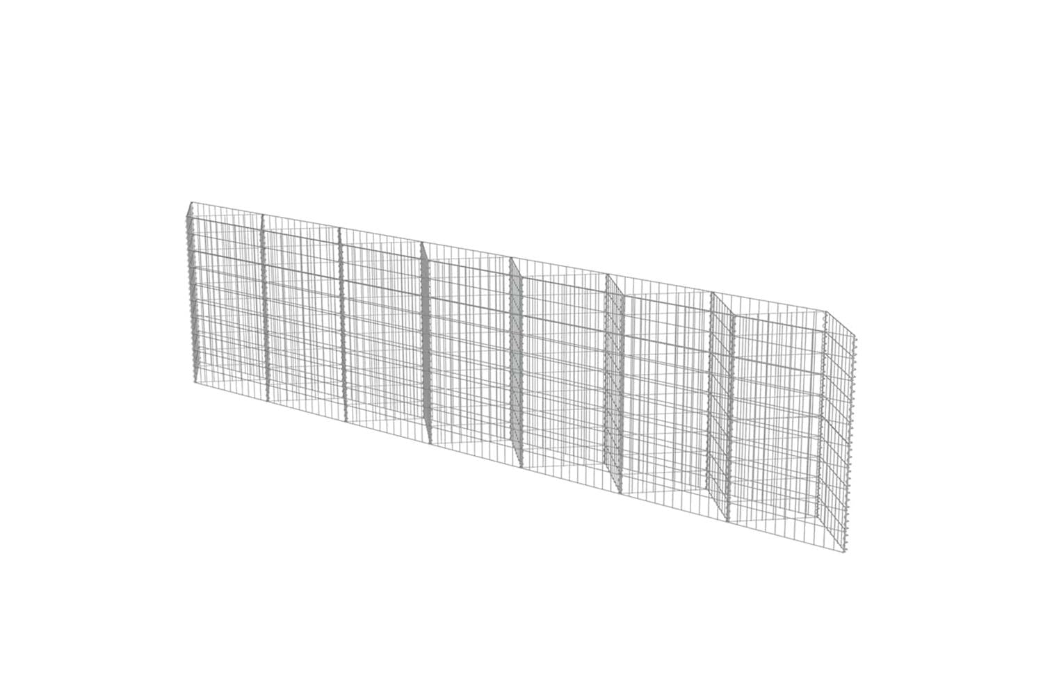 vidaXL 143571 Gabion Wall Galvanised Steel 450x30x100cm-3
