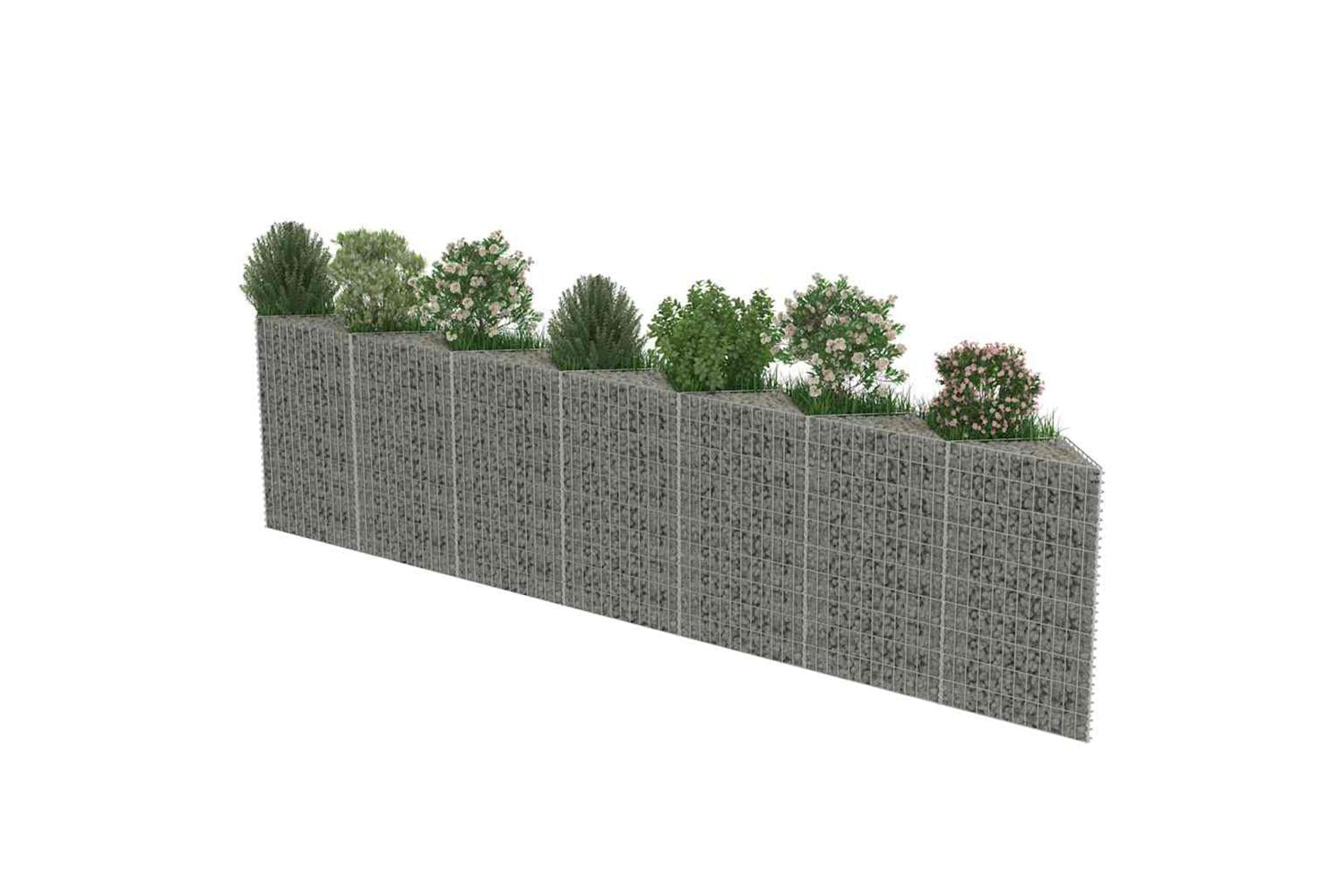 vidaXL 143571 Gabion Wall Galvanised Steel 450x30x100cm-5