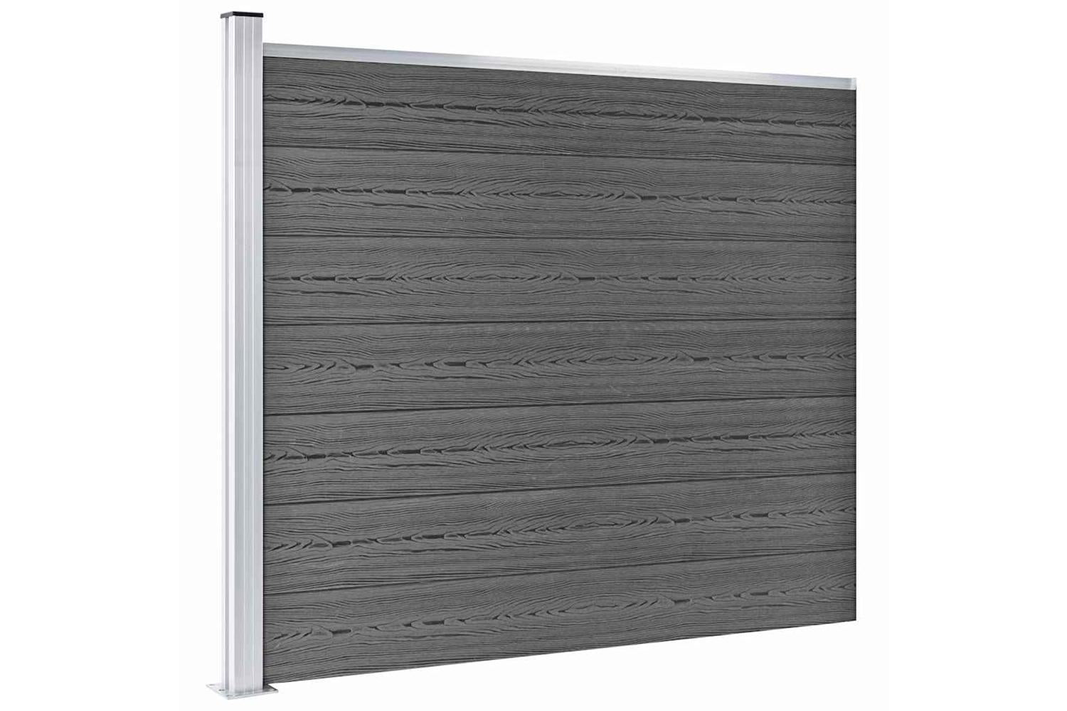 vidaXL 3070460 Fence Panel Set Wpc 526x146cm Black-3