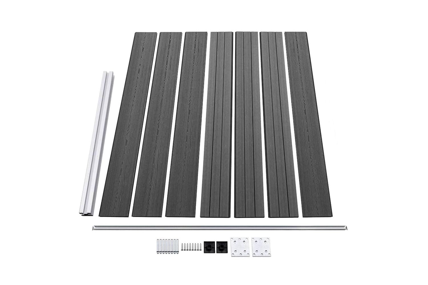 vidaXL 3070460 Fence Panel Set Wpc 526x146cm Black-5