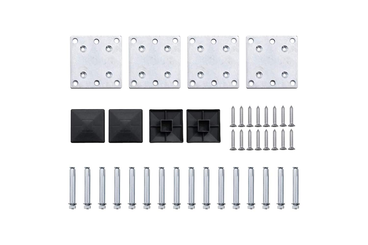 vidaXL 3070460 Fence Panel Set Wpc 526x146cm Black-10