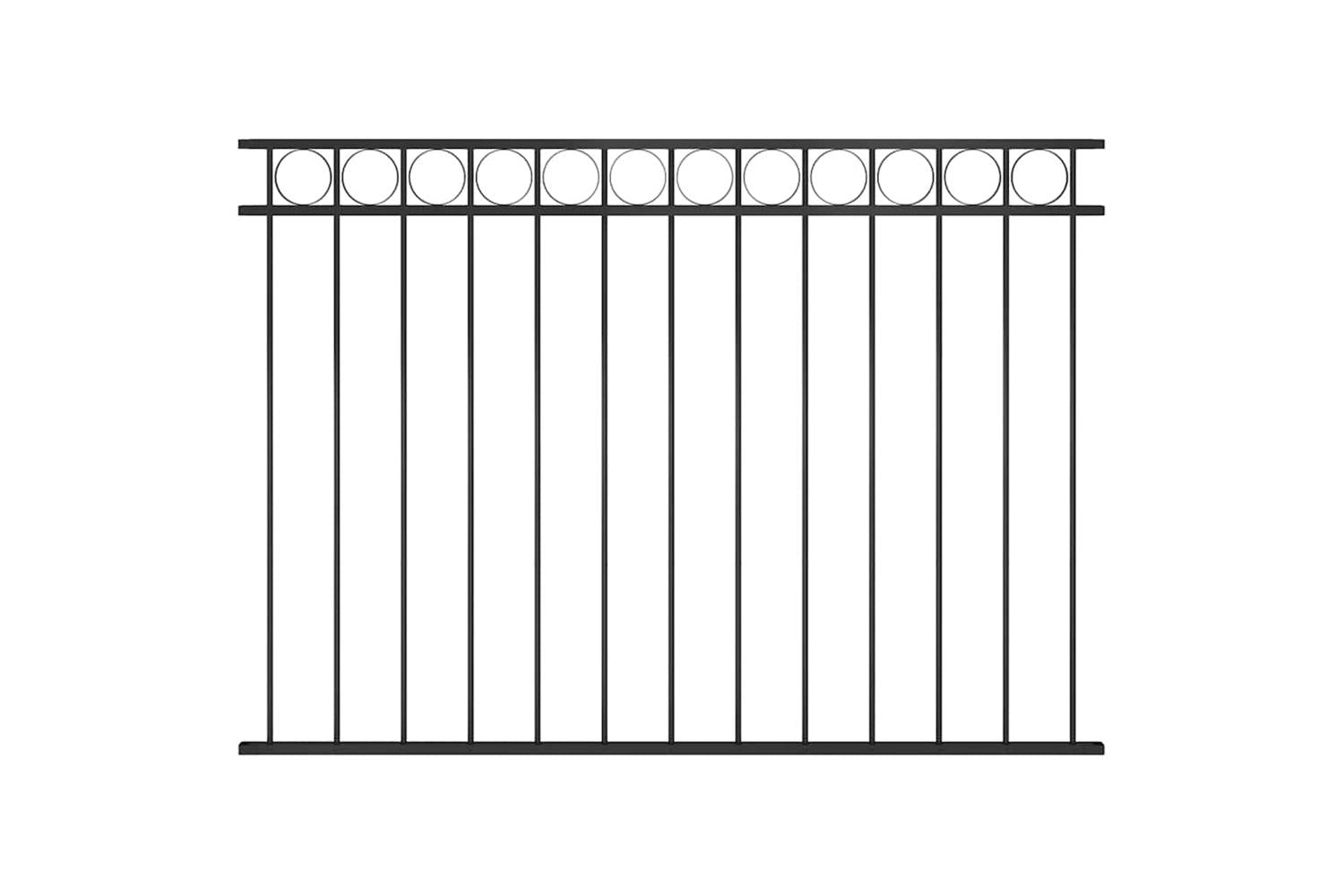 Vidaxl 146318 Fence Panel Steel 1.7x1.2 M Black