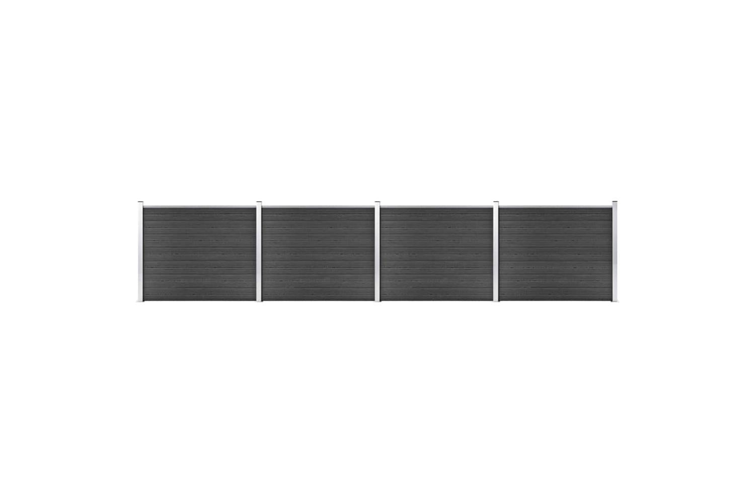 vidaXL 3070457 Fence Panel Set Wpc 699x146cm Grey