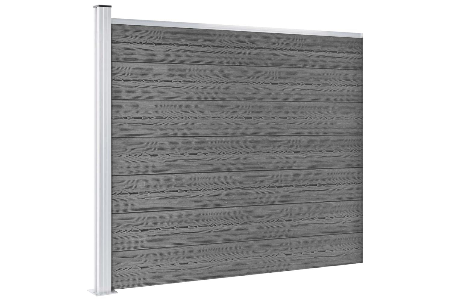 vidaXL 3070457 Fence Panel Set Wpc 699x146cm Grey-3