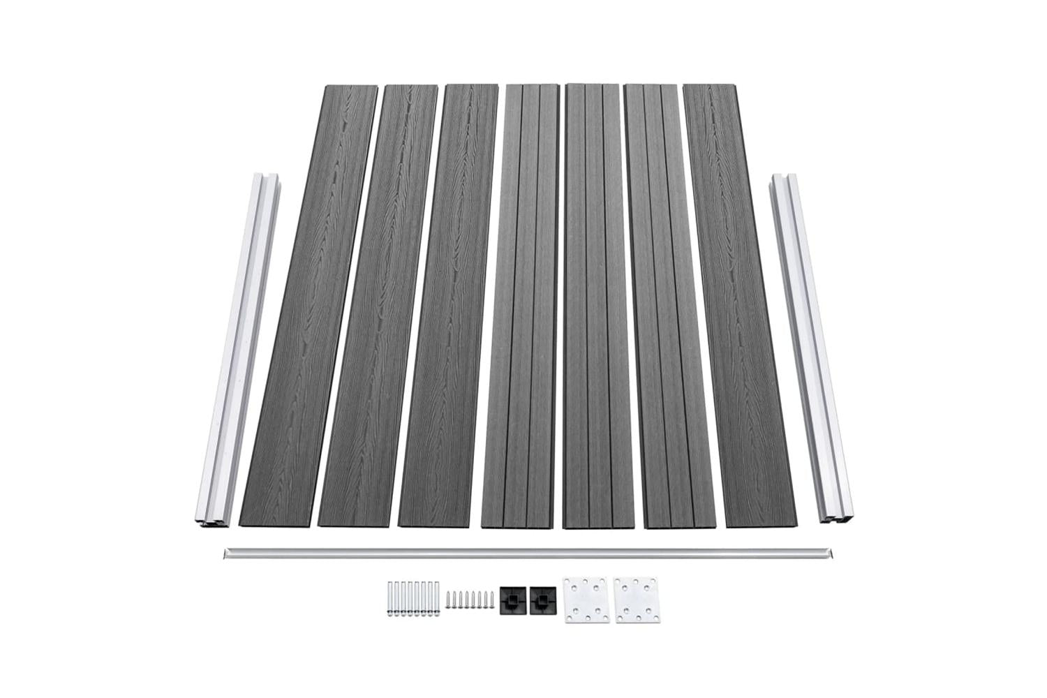 vidaXL 3070457 Fence Panel Set Wpc 699x146cm Grey-6