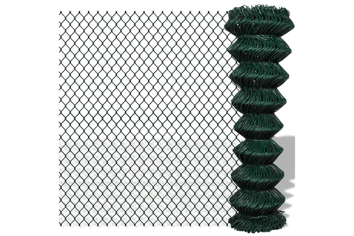 Vidaxl 140351 Chain Link Fence Steel 1,5x25 M Green