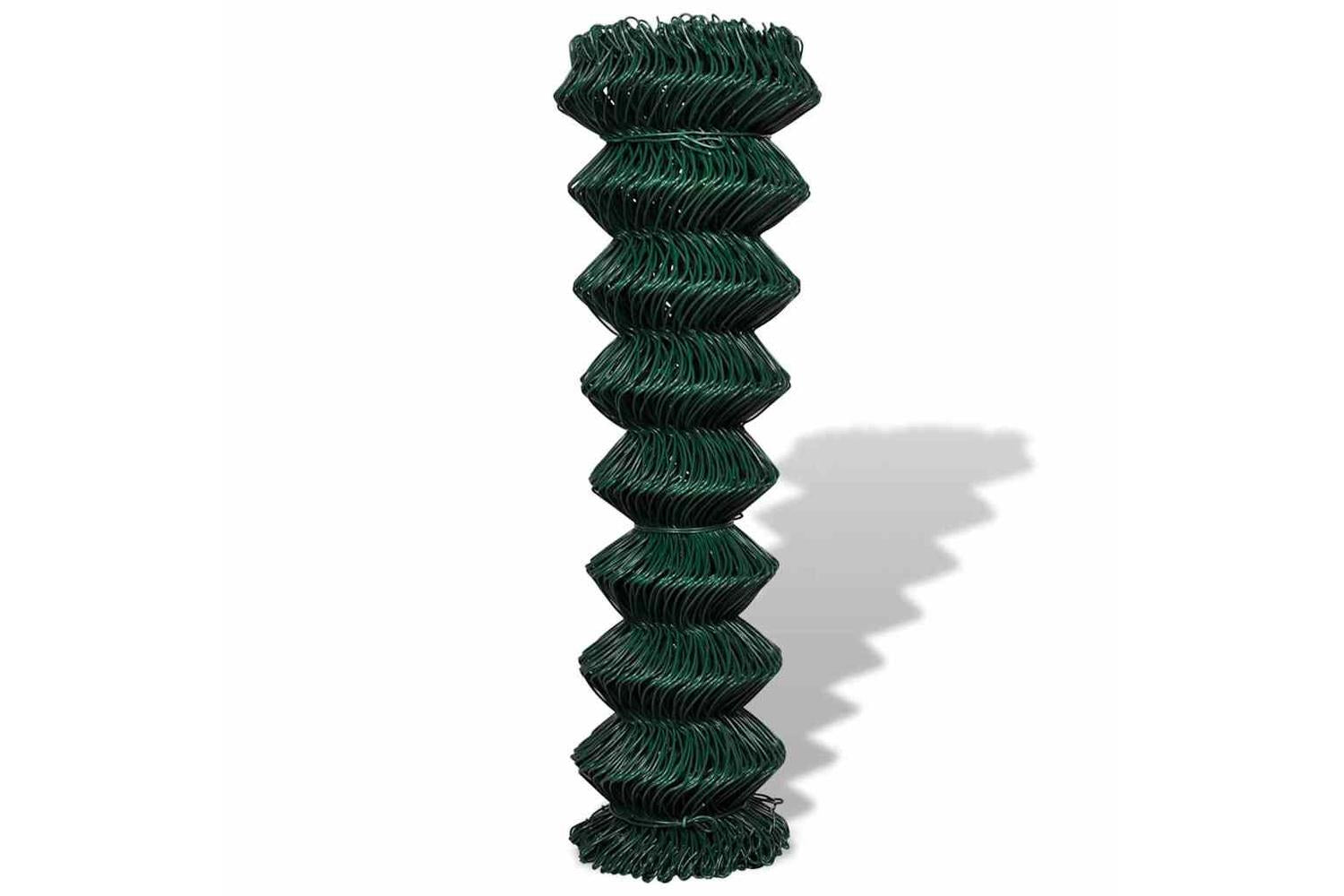 Vidaxl 140351 Chain Link Fence Steel 1,5x25 M Green-2