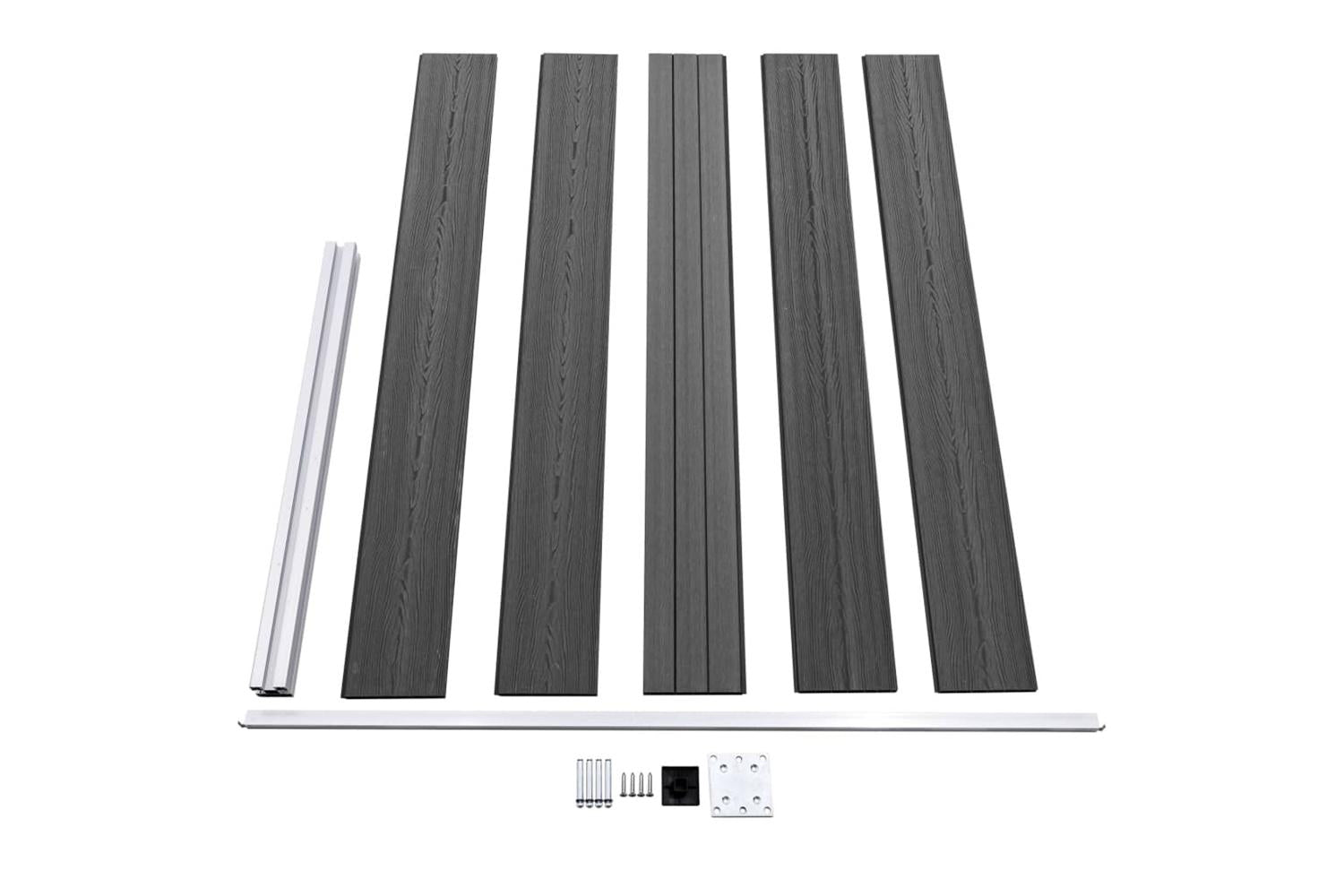 vidaXL 3070447 Fence Panel Set Wpc 353x105cm Black-6