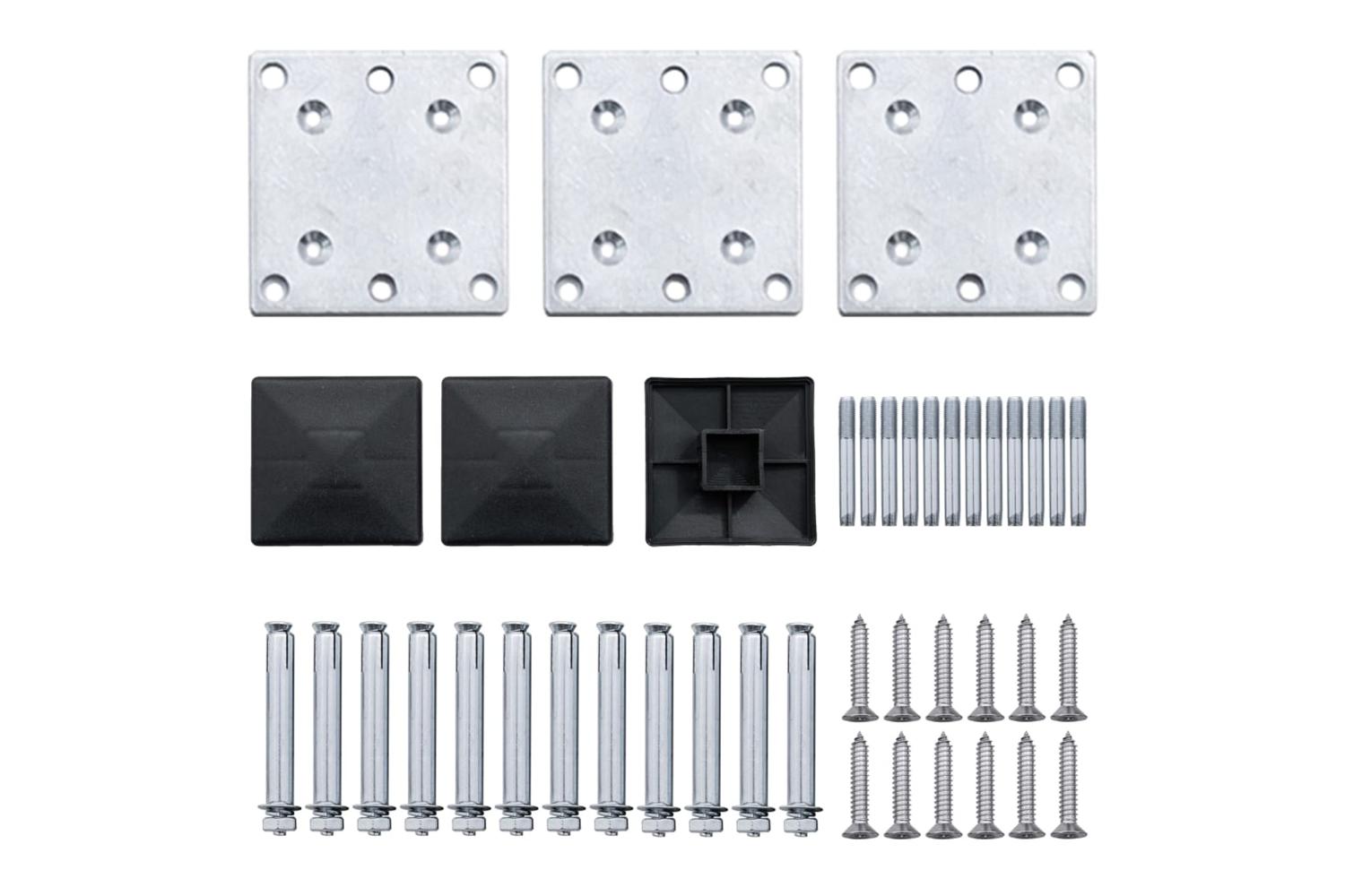 vidaXL 3070447 Fence Panel Set Wpc 353x105cm Black-9