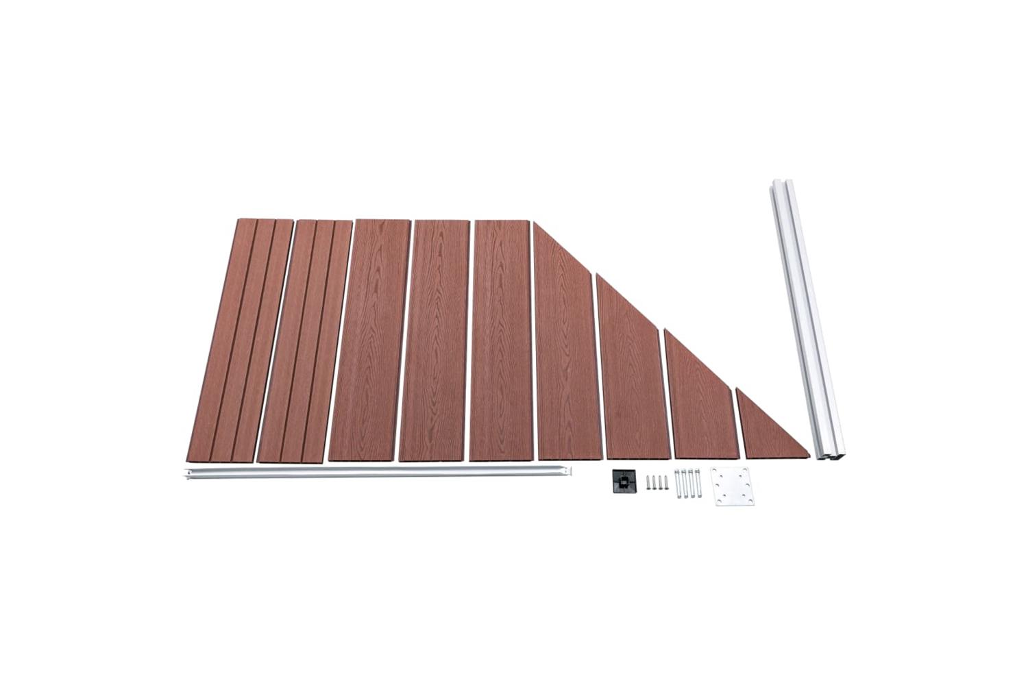 vidaXL 49070 Fence Panel Wpc 95x(105-180)cm Brown-3