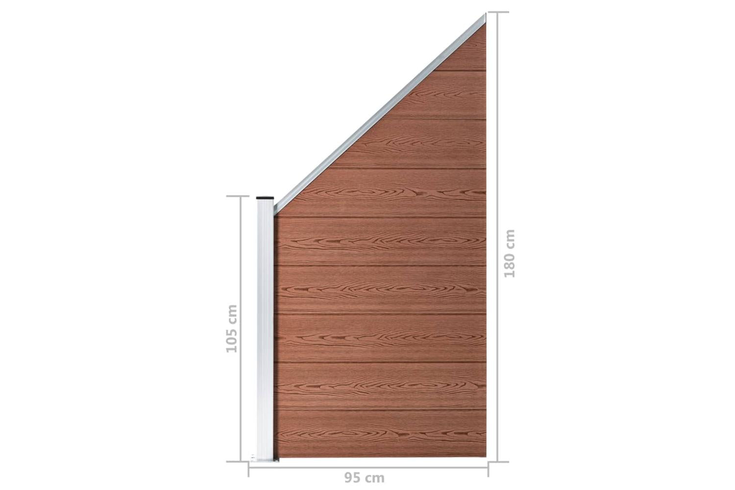 vidaXL 49070 Fence Panel Wpc 95x(105-180)cm Brown-8