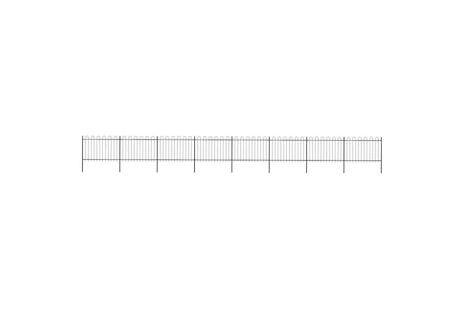 Vidaxl 277672 Garden Fence With Hoop Top Steel 13.6x1.2 M Black