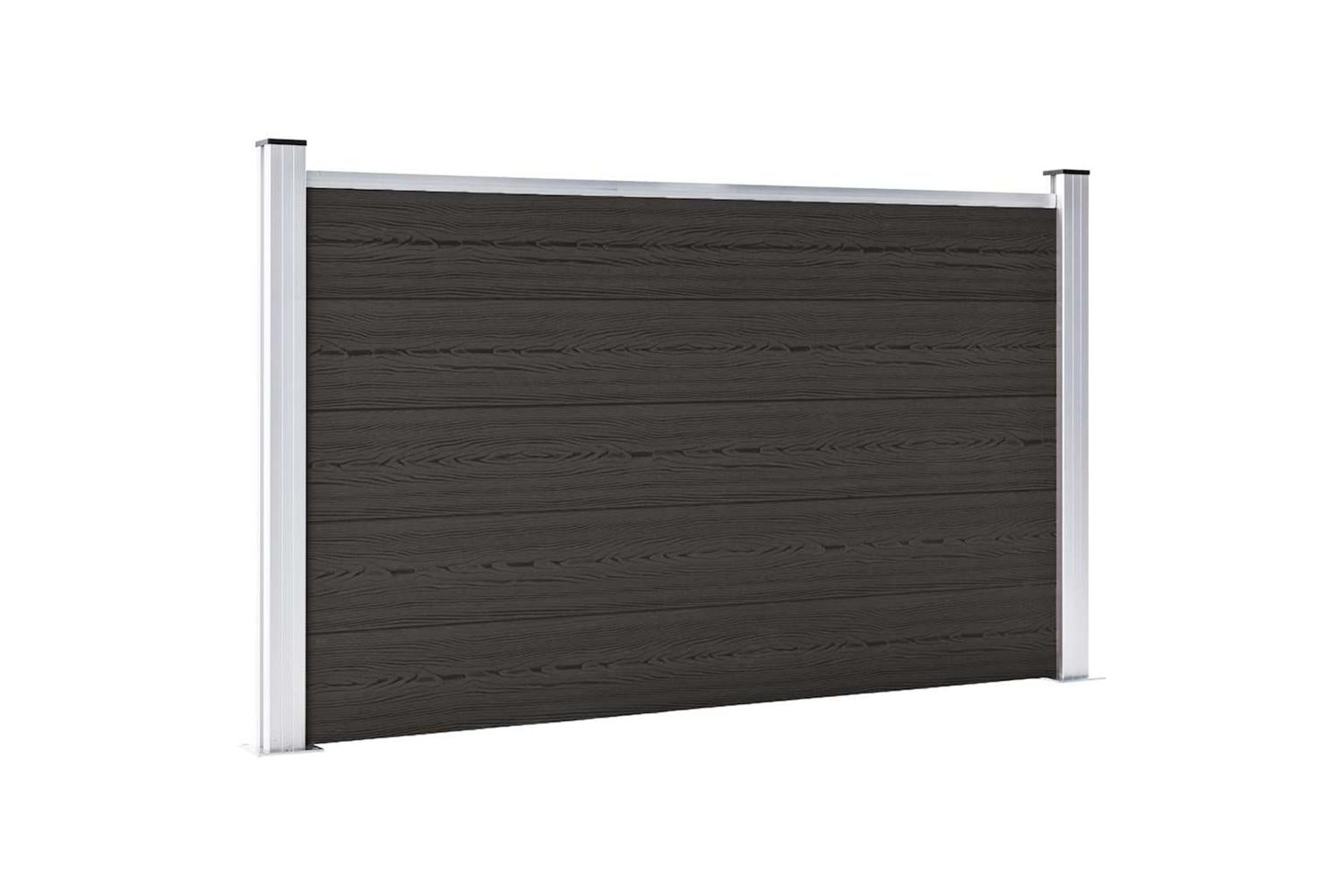 vidaXL Fence Panel Wpc 180x105cm Black