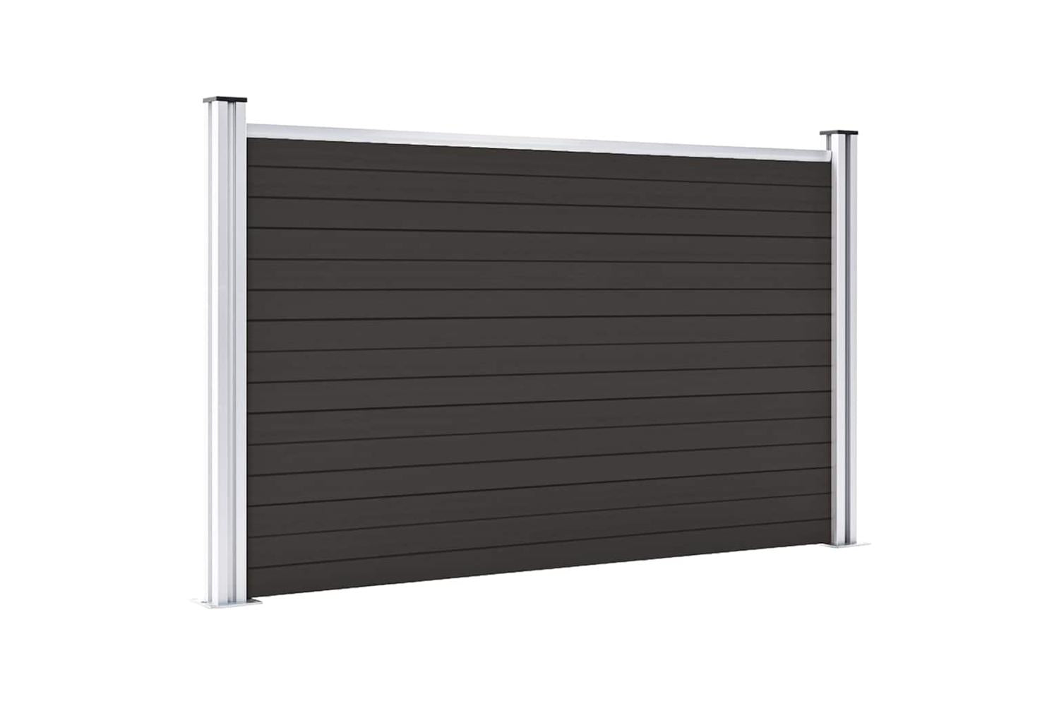 vidaXL Fence Panel Wpc 180x105cm Black-2