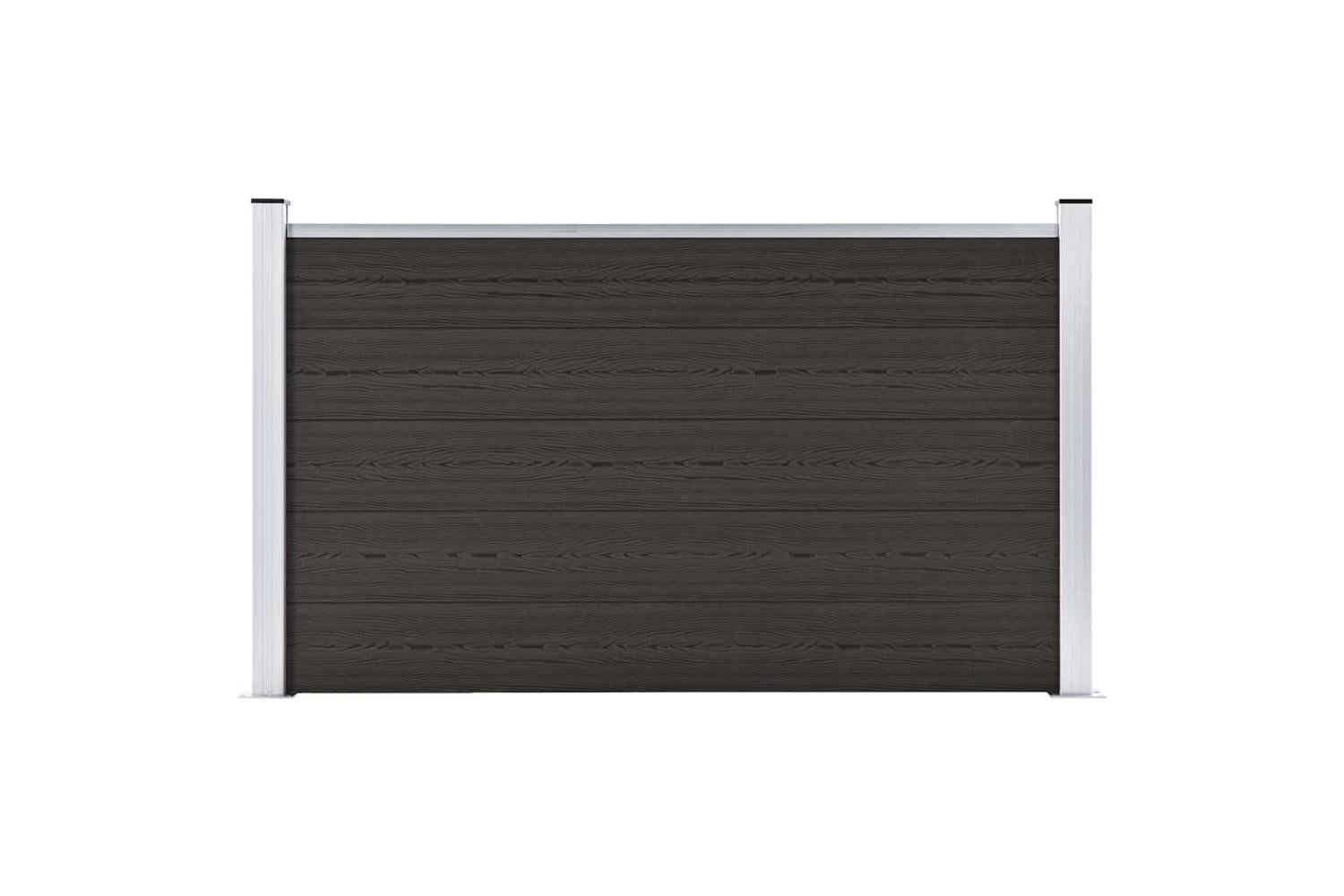 vidaXL Fence Panel Wpc 180x105cm Black-3