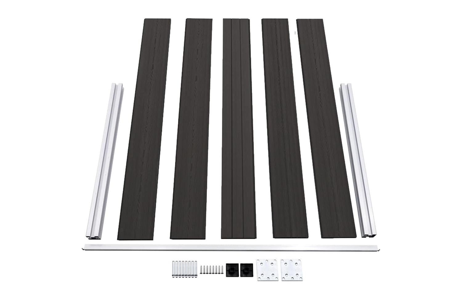 vidaXL Fence Panel Wpc 180x105cm Black-5