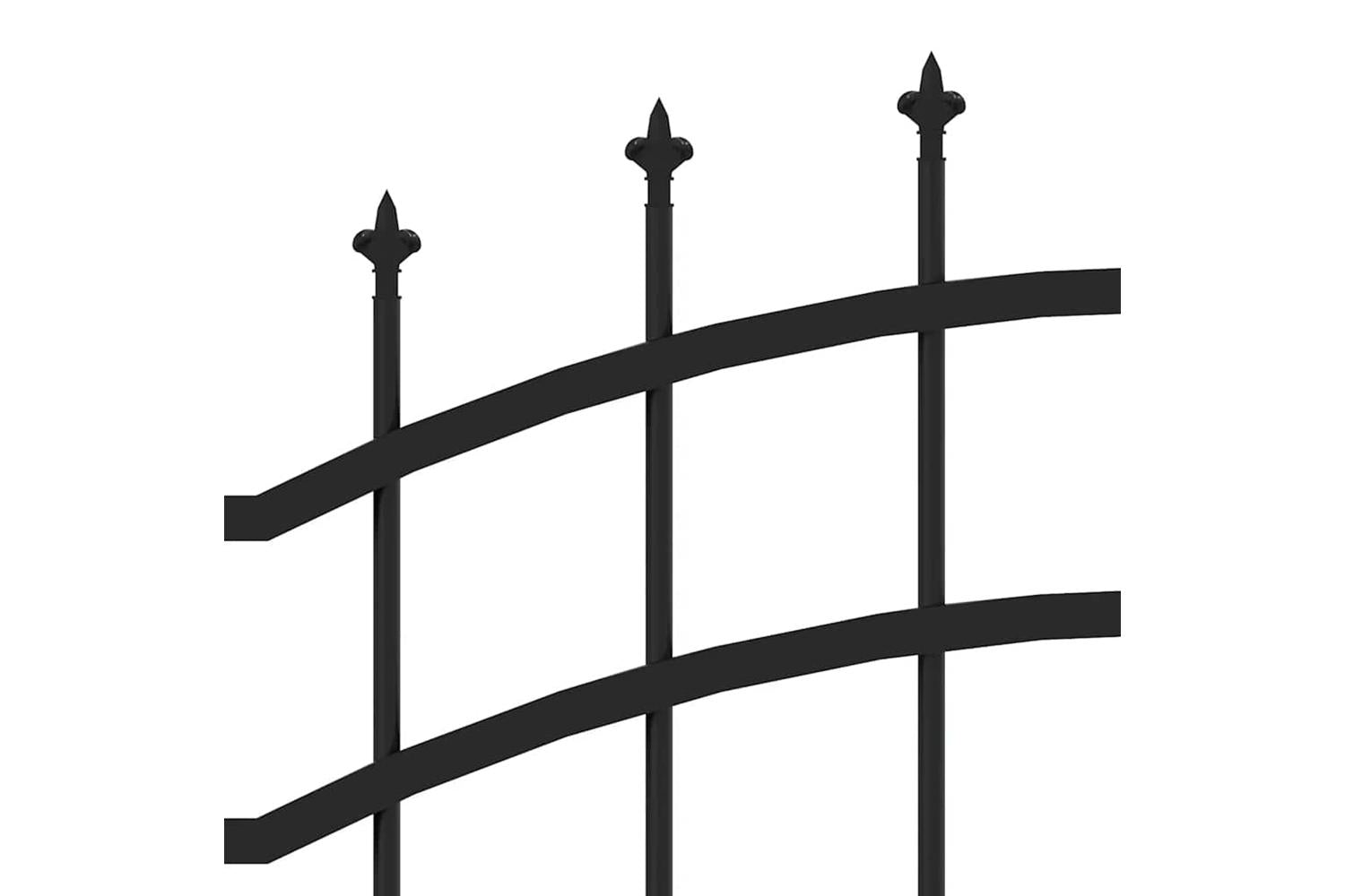 vidaXL 151083 Garden Fence With Spear Top Black 222cm Powder-coated Steel-5