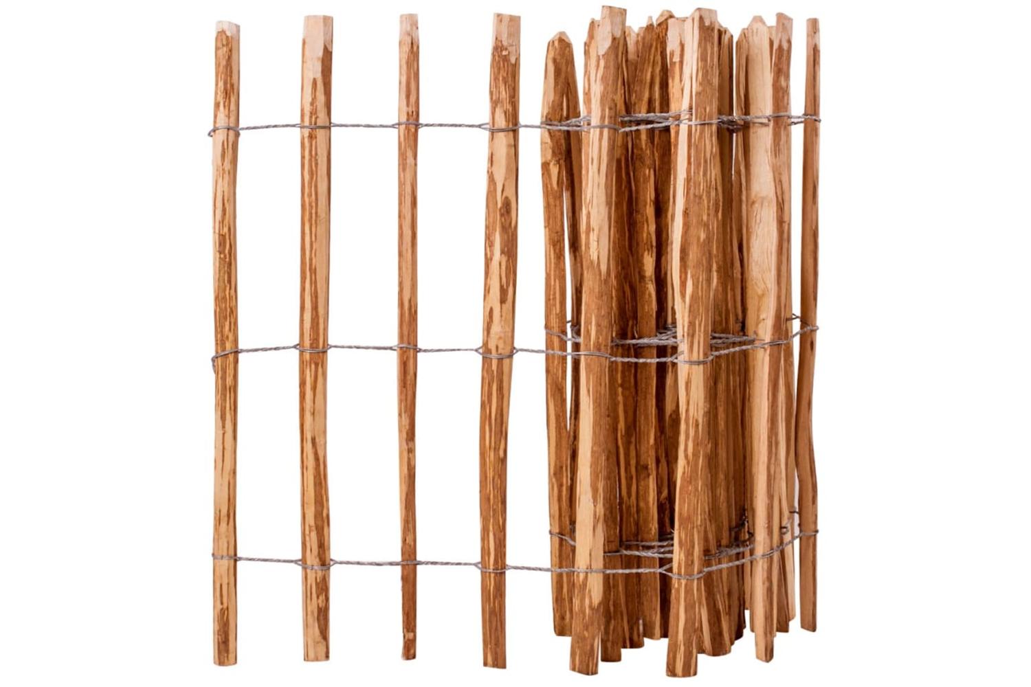 vidaXL 43137 Picket Fence Hazel Wood 90x500cm