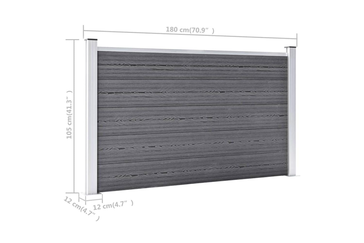 vidaXL Garden Fence Wpc 699x106cm Grey-9