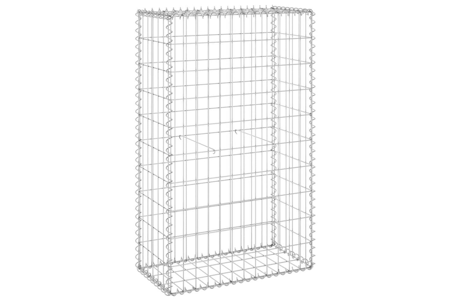 vidaXL 147811 Gabion Wall With Covers Galvanised Steel 60x30x100cm