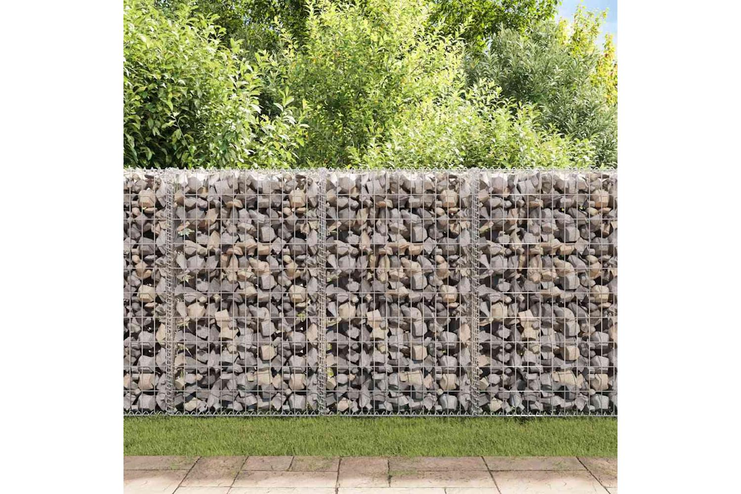 vidaXL 147811 Gabion Wall With Covers Galvanised Steel 60x30x100cm-3