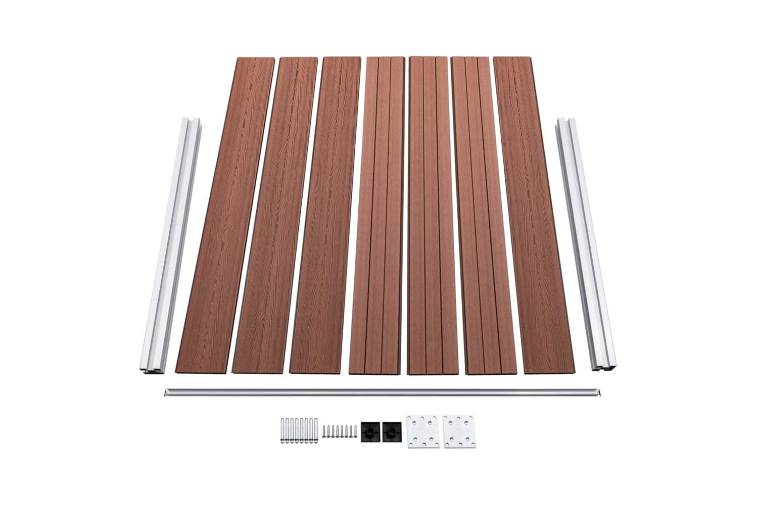 vidaXL 148980 Fence Panel Wpc 180x146cm Brown-4