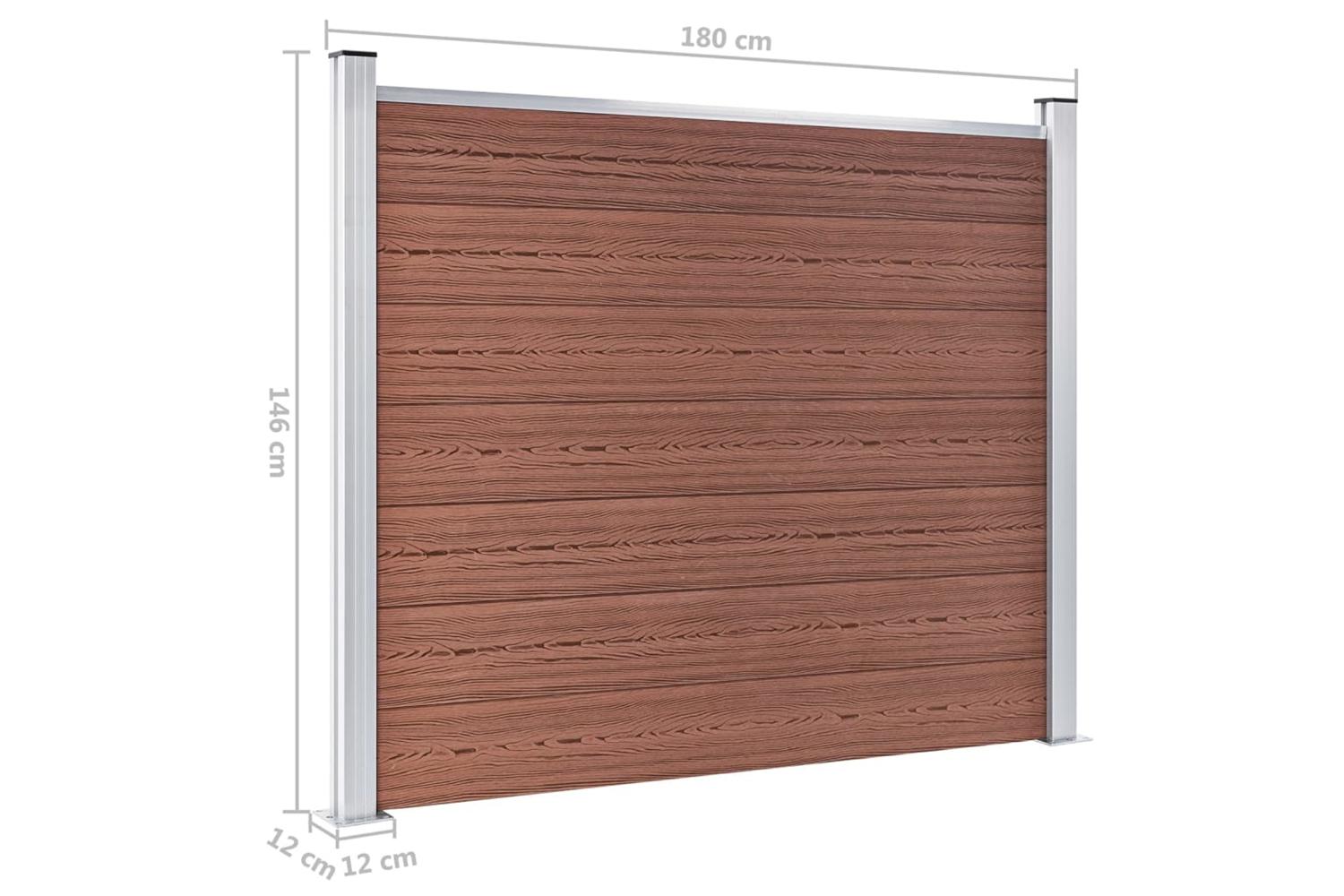 vidaXL 148980 Fence Panel Wpc 180x146cm Brown-9