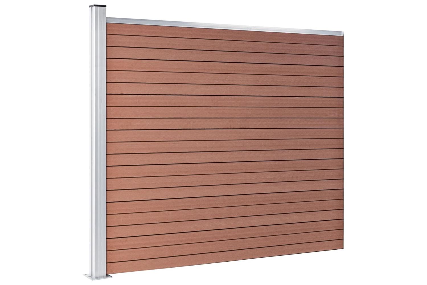vidaXL 148981 Fence Panel Wpc 175x146cm Brown-3