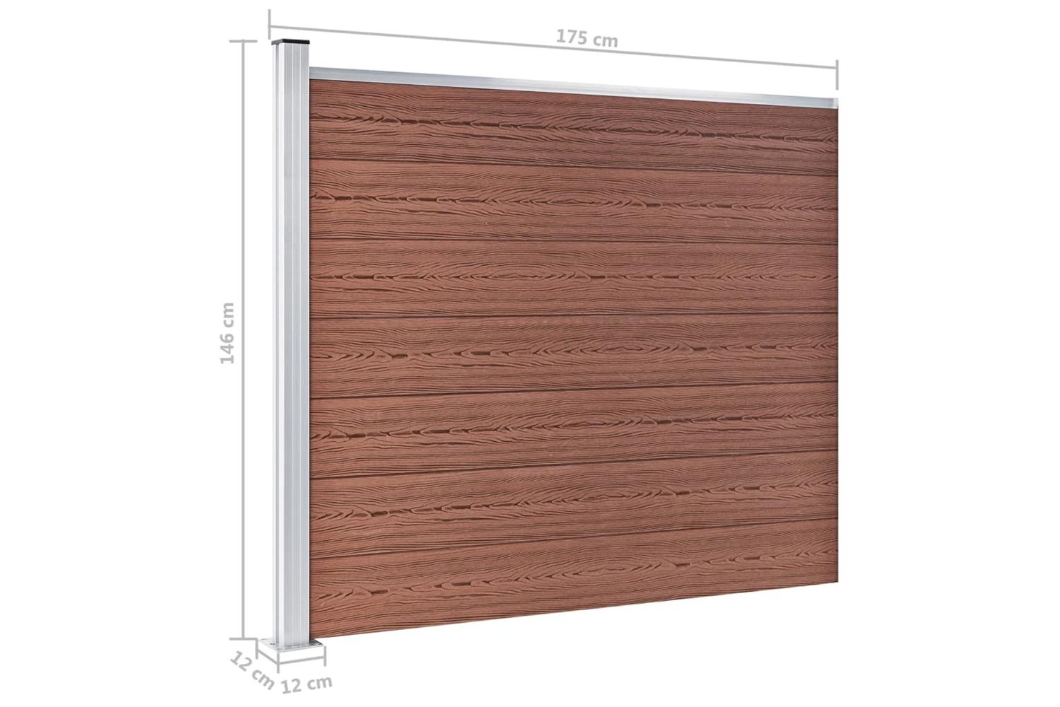 vidaXL 148981 Fence Panel Wpc 175x146cm Brown-9