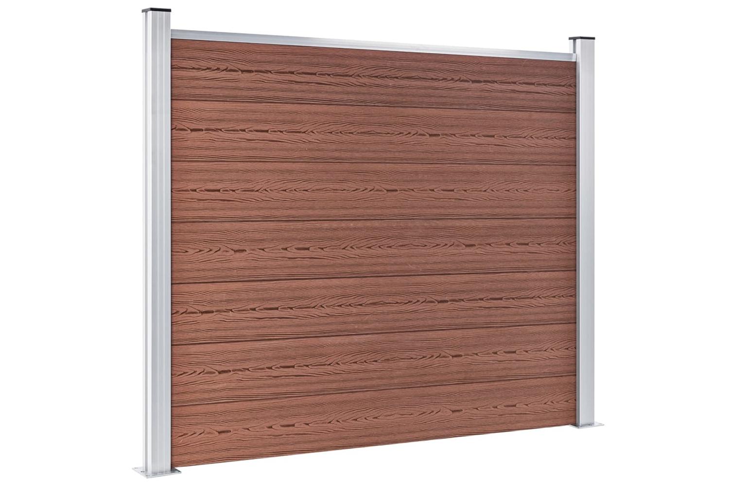 vidaXL 3070453 Fence Panel Set Wpc 699x146cm Brown-4