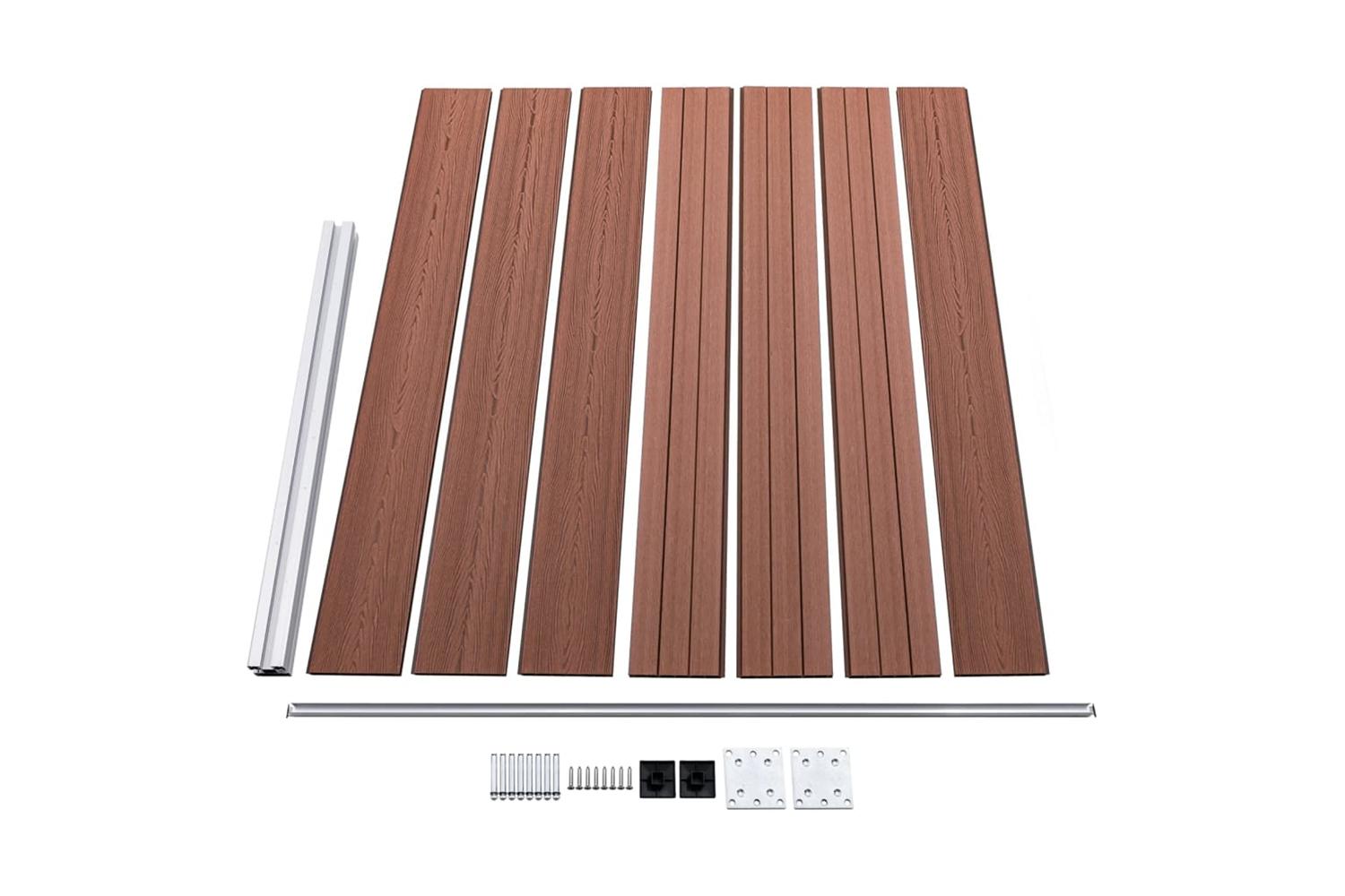 vidaXL 3070453 Fence Panel Set Wpc 699x146cm Brown-6