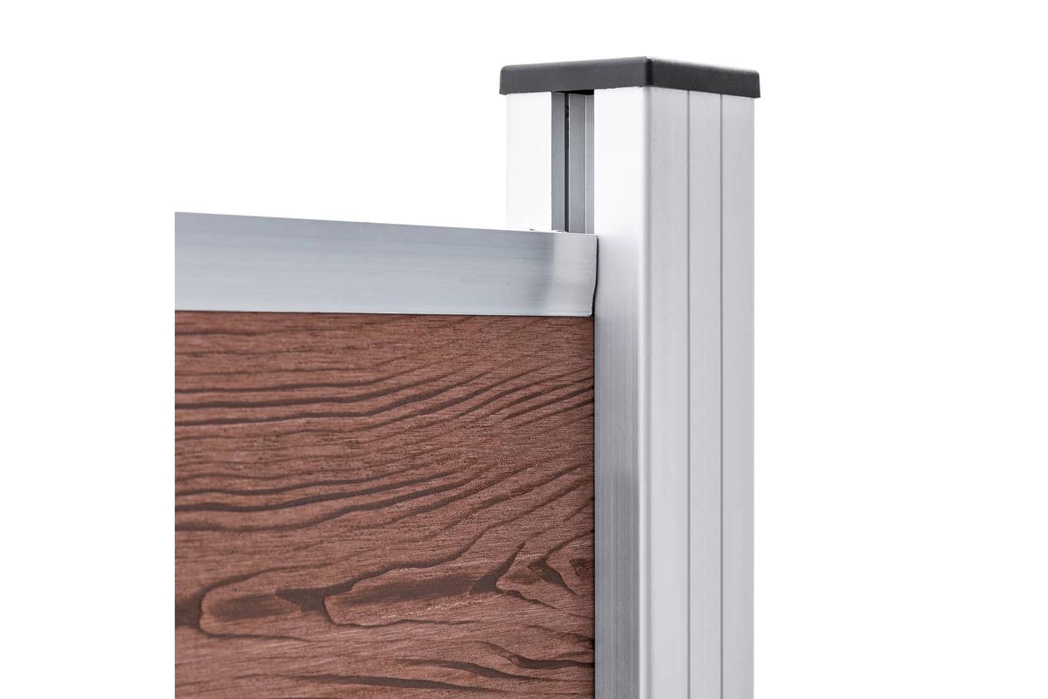 vidaXL 3070453 Fence Panel Set Wpc 699x146cm Brown-7
