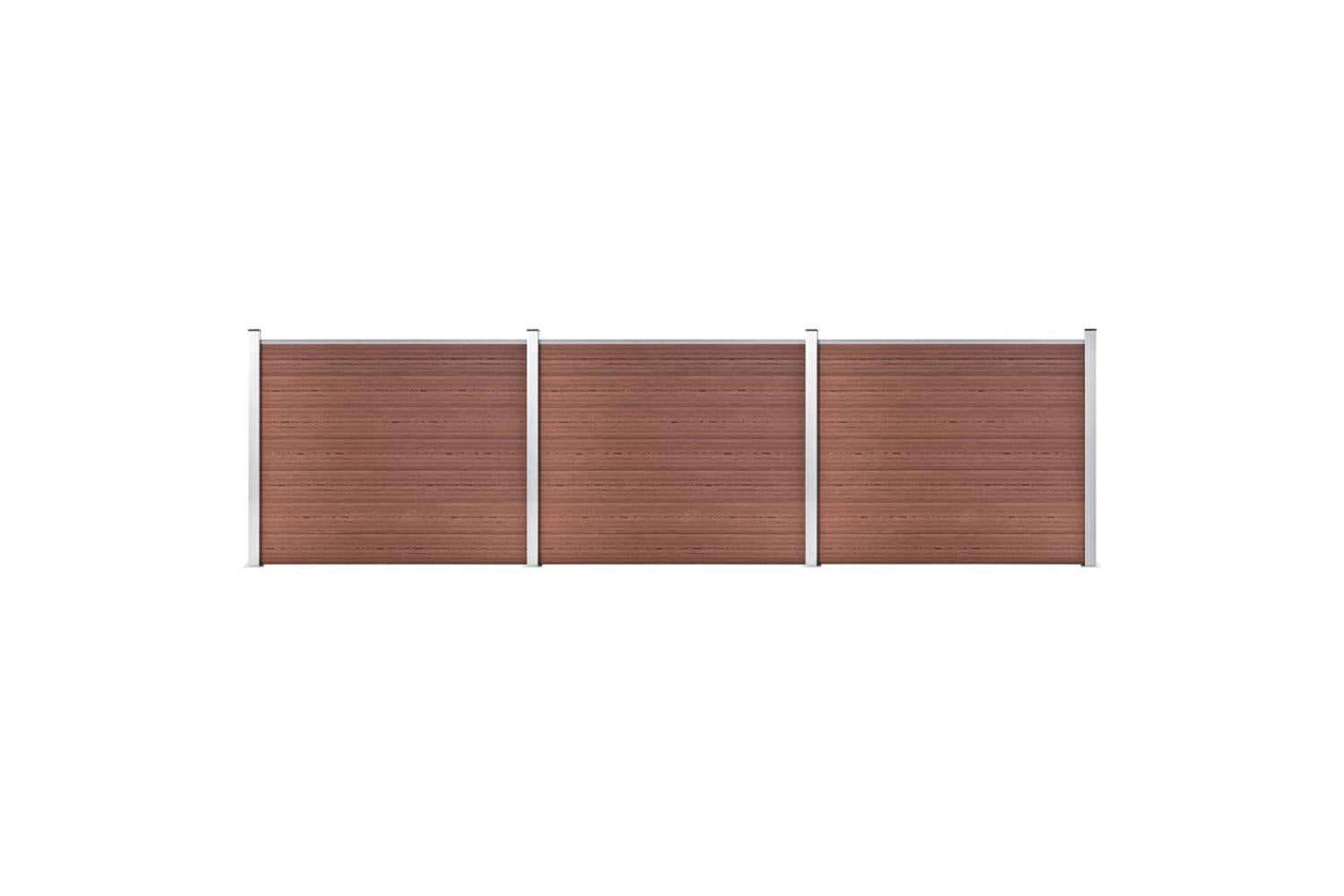 vidaXL 3070452 Fence Panel Set Wpc 526x146cm Brown