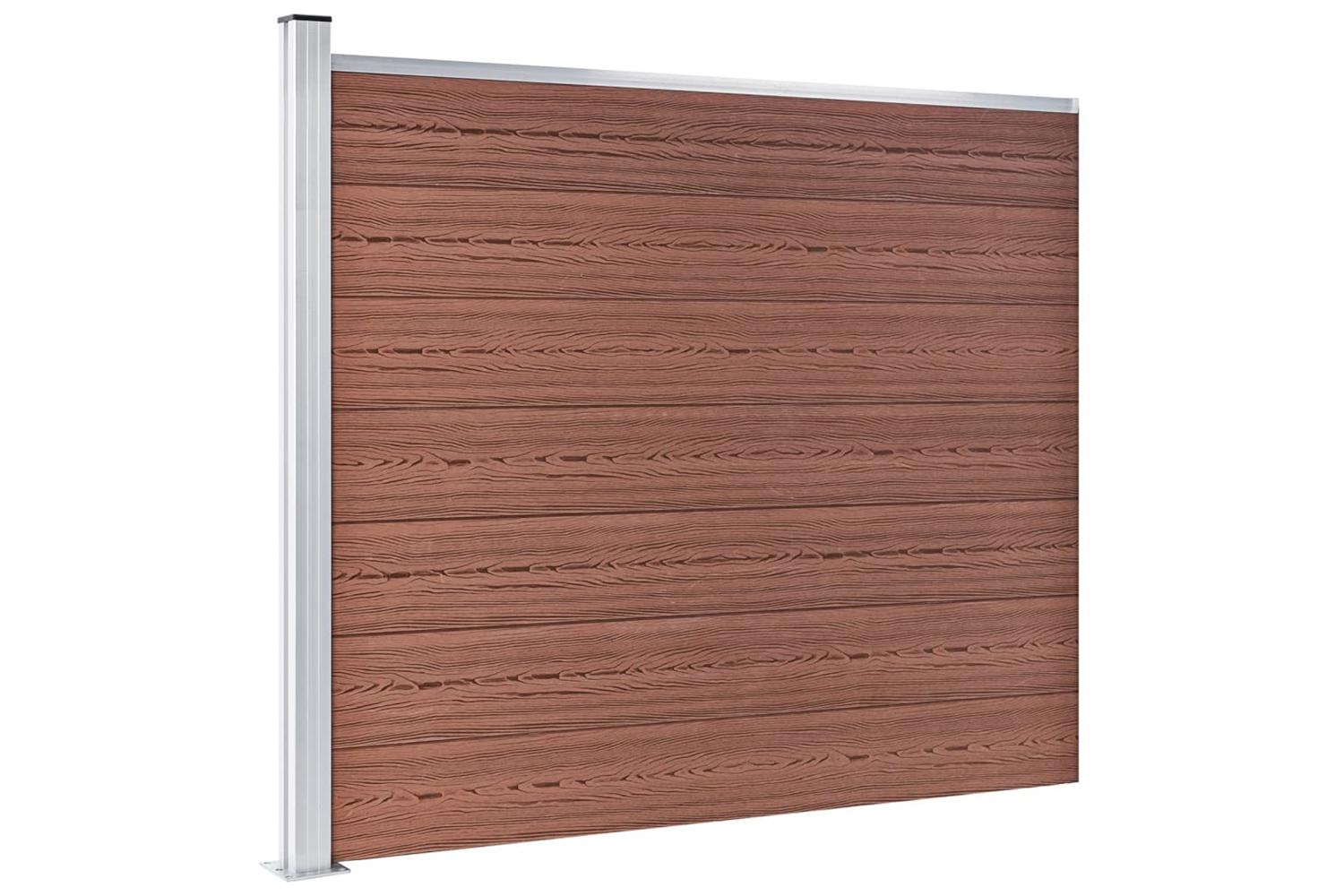 vidaXL 3070452 Fence Panel Set Wpc 526x146cm Brown-3