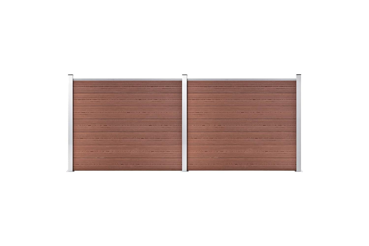 vidaXL 3070451 Fence Panel Set Wpc 353x146cm Brown