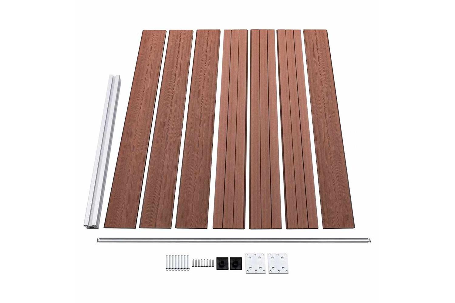 vidaXL 3070451 Fence Panel Set Wpc 353x146cm Brown-6