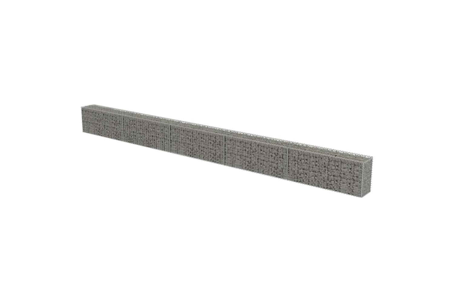 vidaXL 143583 Gabion Wall With Covers Galvanised Steel 600x30x50cm-2
