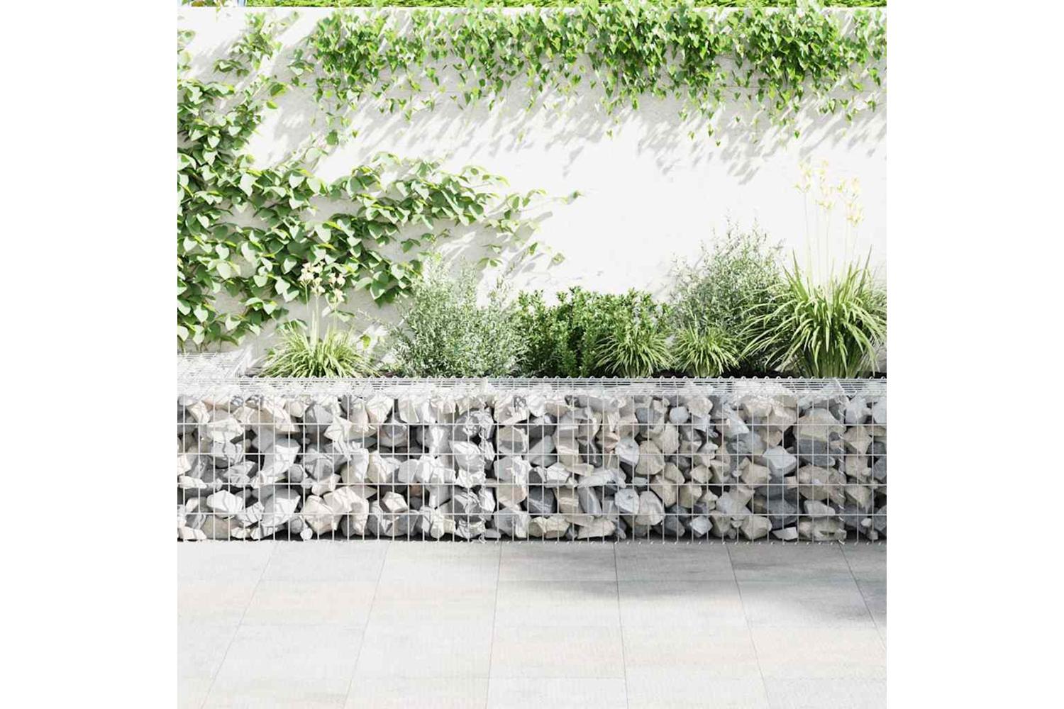 vidaXL 143583 Gabion Wall With Covers Galvanised Steel 600x30x50cm-3