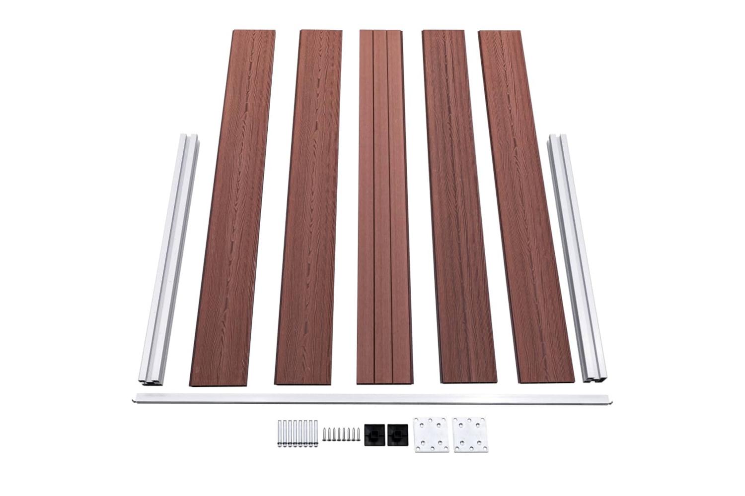 vidaXL Garden Fence Wpc 353x106cm Brown-6