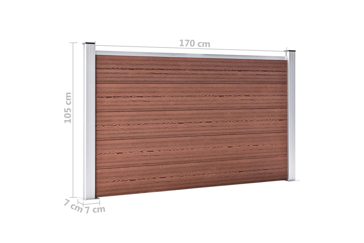 vidaXL Garden Fence Wpc 353x106cm Brown-9