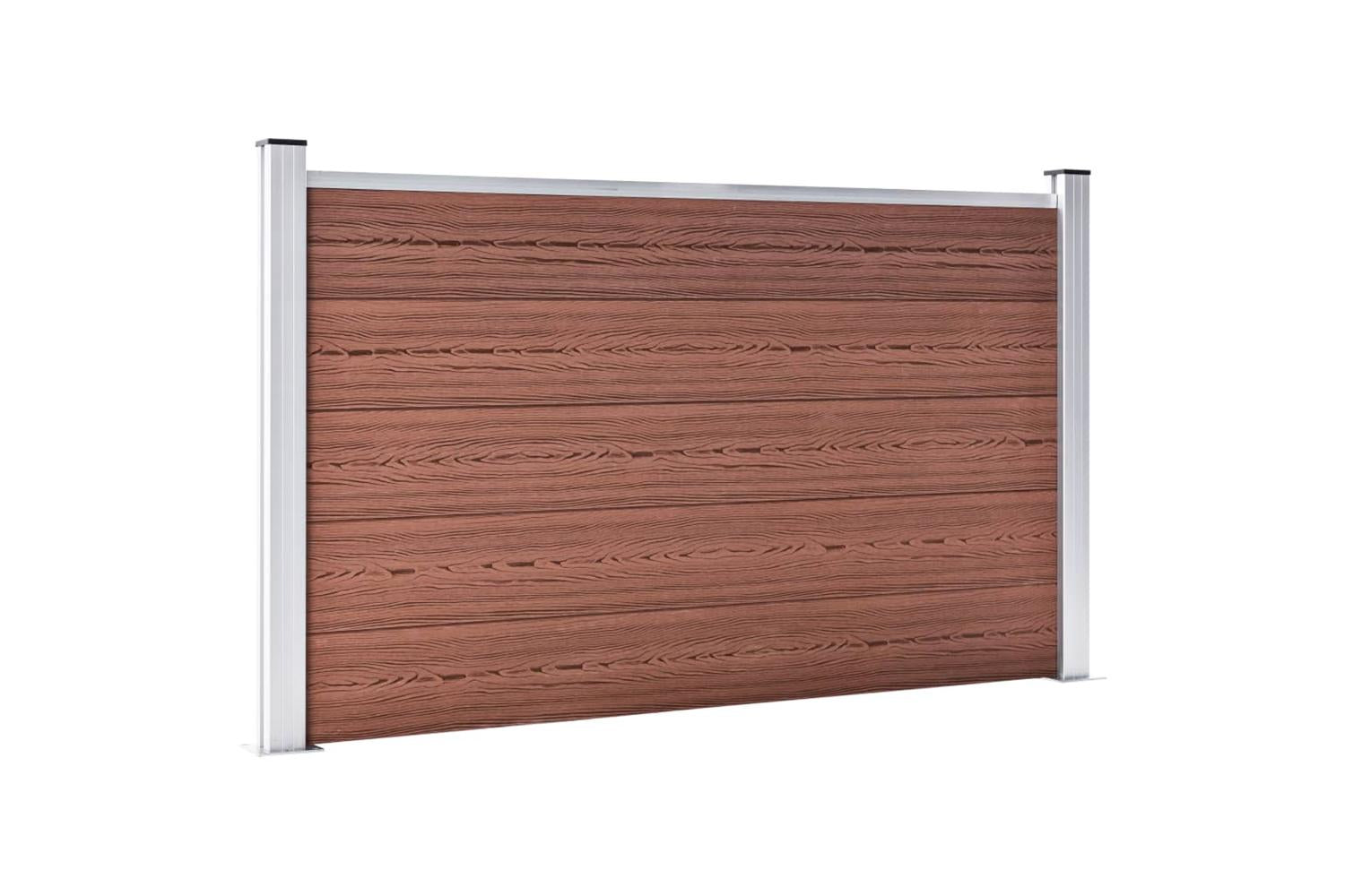 vidaXL Garden Fence Wpc 872x106cm Brown-2