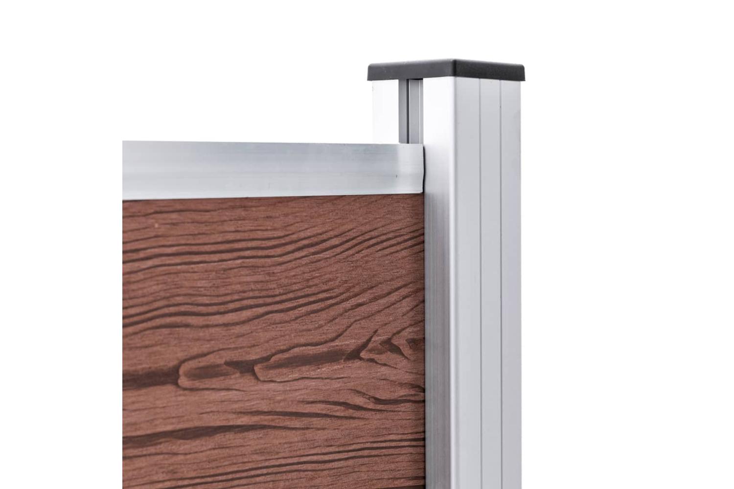 vidaXL Garden Fence Wpc 872x106cm Brown-4